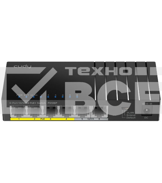 Коммутатор Cudy FS106P 6-Port 10/100M PoE+ Switch 36W