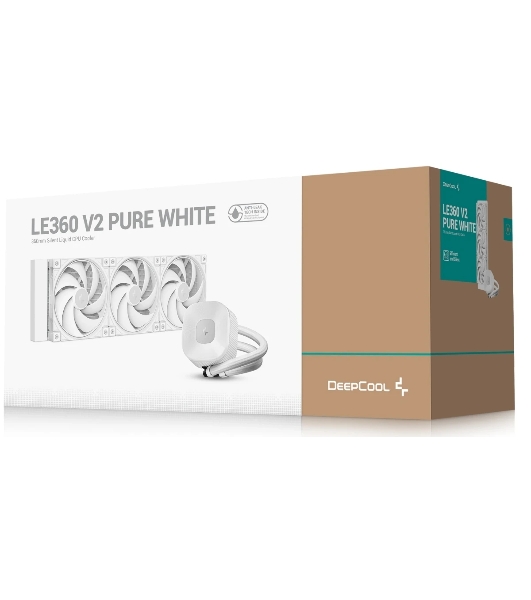 Система водяного охлаждения Deepcool LE360 V2 Pure Soc-AM5/AM4/1200/1700/1851 белый 4-pin 19-31.6dB Al 250W 1554gr Ret (R-LE360PURE-WHLNMD-G-1)