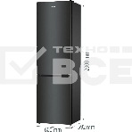 Холодильник Gorenje NRK6202EBXL4 черный матовый двухкамерный 235/96л морозилка снизу, No Frost, фото3