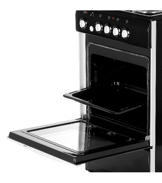 Плита электрическая De Luxe 5004.12э черный, конфорок 4 шт, духовка 46 л, 50 см x 85 см x 50 см