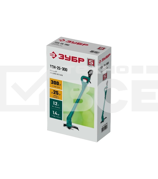 Триммер ЗУБР 300 Вт сетевой, ш/с 25 см