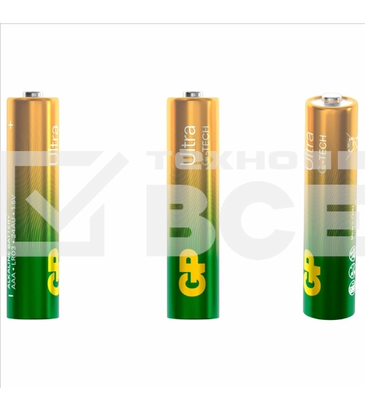 Алкалиновые батарейки GP Ultra Alkaline G-Tech 24А AАA - 2 шт. на блистере