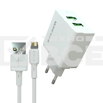 Сетевое зарядное устройство MORE CHOICE (4610196409028) NC11i СЗУ 2USB 2.4A для Lightning 8-pin белый, фото 1