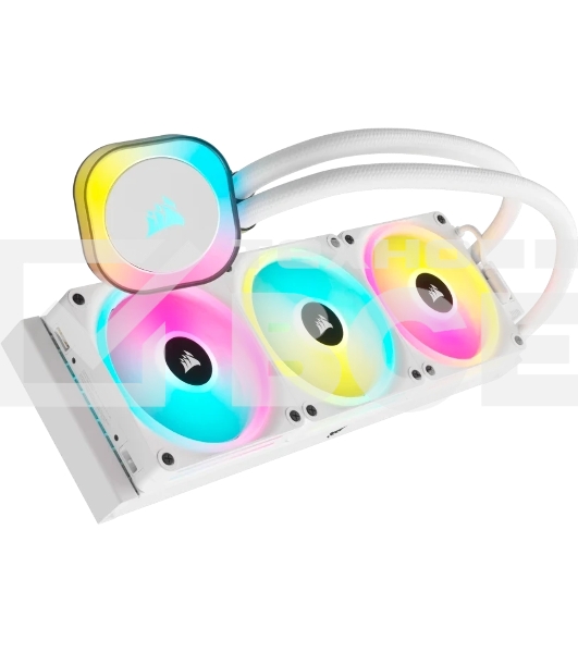 Система жидкостного охлаждения Corsair iCUE LINK H150i RGb (360мм, белый, RGb/Fans: 3x120мм, 63.1CFM, 37dBA, 2400RPM/Rad thickness 27мм/S: 1851, 1700, 1200, 115X, AM5, AM4)
