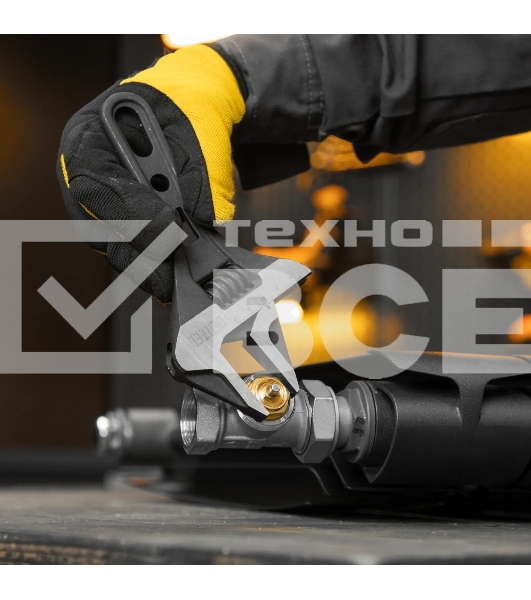 Ключ разводной Denzel 185 мм, CrV, кованый, укороченная рукоятка