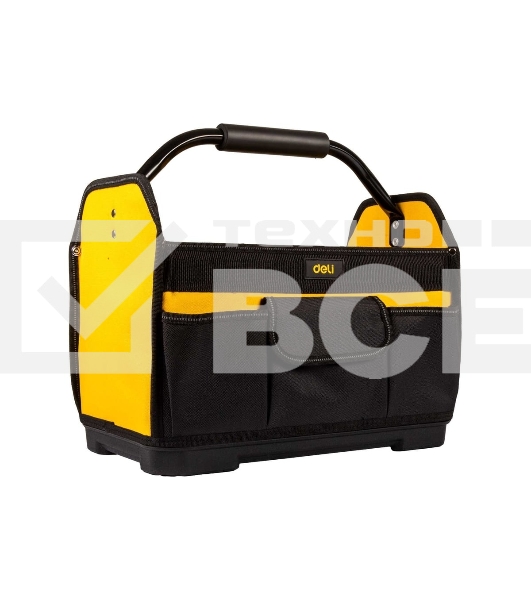 Сумка для инструментов каркасная с жестким пластиковым дном Deli DL586111 7 карманов, без плечевого ремня, ткань Оксфорд 600D