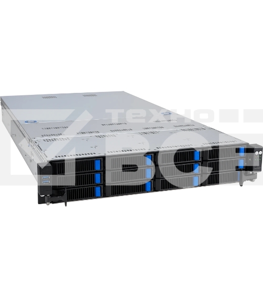 Серверная платформа ASUS RS720-E11-RS12U, 2U, 2 x LGA4677, 32 DIMM DDR5, 12=8 x NVMe/SAS*/SATA + 4 NVMe/SATA hs, 2 x M.2 slot, 2 x 10Gbe (X710) RJ45 port,Up to 8 slots PCIe 5.0, 1 x OCP 3.0, 1+1 1600W