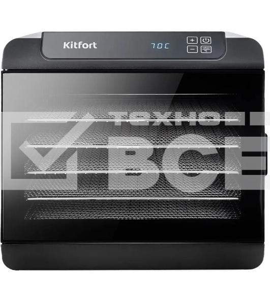 Сушилка для овощей и фруктов Kitfort КТ-1904 6под. 500Вт черный