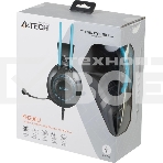 Гарнитура проводная с микрофоном A4Tech Fstyler FH200U серый/синий 2м накладные USB оголовье (FH200U BLUE), фото4