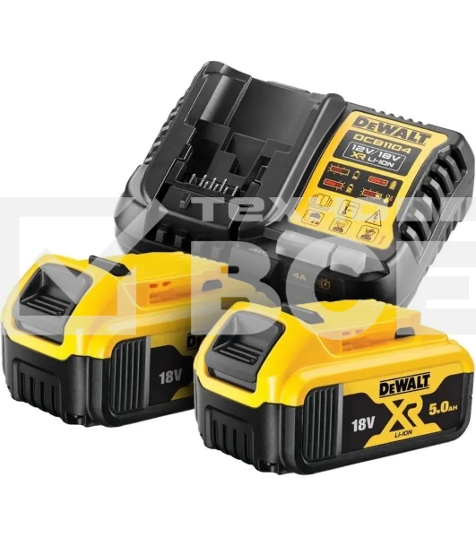 Батарея аккумуляторная DeWalt DCB1104P2 18В 5Ач Li-Ion (З/У в компл.)