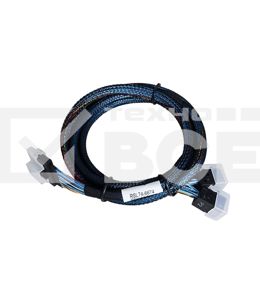 Кабель Amphenol RSL74-B937 Slimline SASx8 (SFF8654) -to- 2 SAS HD x4 (SFF8643 SAS Connections), 100CM, (аналог Broadcom 05-60003-00)