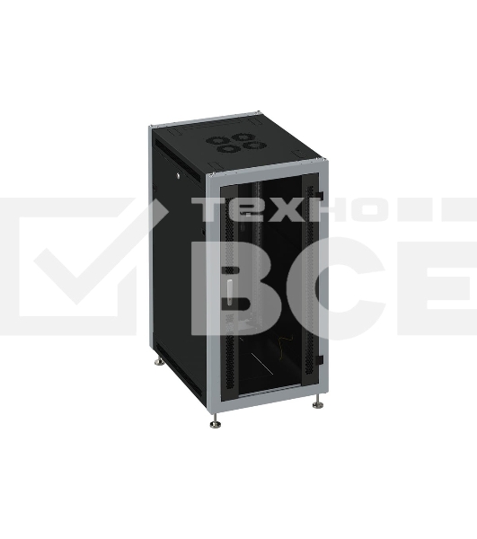 Шкаф серверный Sysmatrix SL 6822.912 напольный 22U 600x800мм пер.дв.стекл задн.дв.перфор. 800кг черный 650мм 59кг 1100мм IP20 металл
