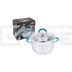 Кастрюля MALLONY BRAVO нержавеющая сталь, со стеклянной крышкой, 5,1 л, d-22, фото6