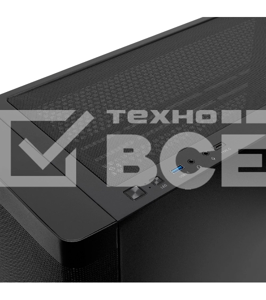 Компьютерный корпус без блока питания Case HSPD M740, Mesh Mid Tower, черный, TG, 0.6 SPCC, no fans, E-ATX, ATX, mATX, mITX, 170/400/200мм, 4x2.5