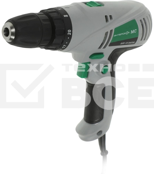 Дрель-шуруповерт сетевой ИНТЕРСКОЛ ДШ-10/260Э2, 260Вт