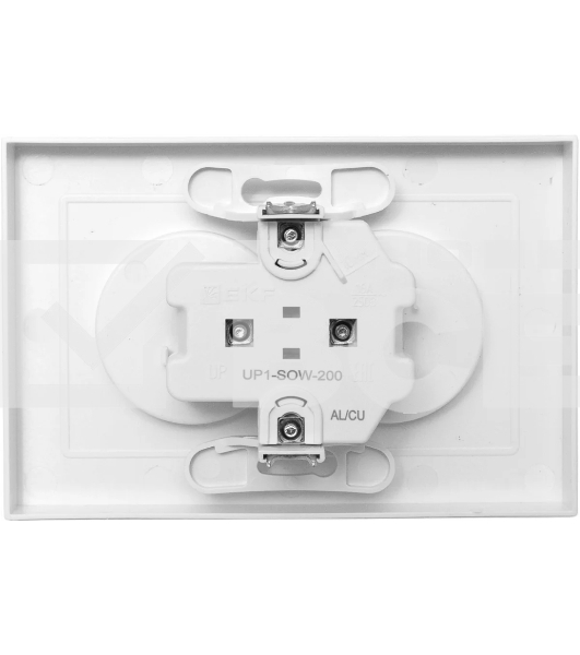 Розетка 2-м EKF UP1-SOW-200 СП Эпика 16А без заземл. без защ. шторок с рамкой механизм бел.