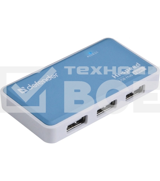Концентратор USB Defender Quadro Power, USB, адаптер/через USB, блок питания