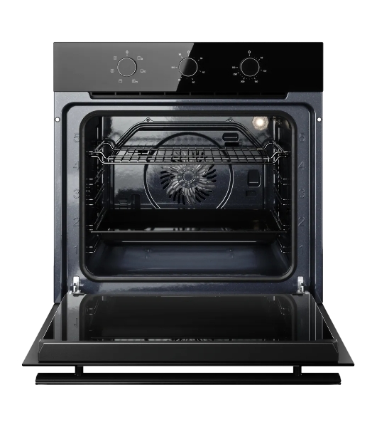 Духовой шкаф Kuppersberg HO 603 Black Glass, High-Tech, 78 л, поворотное управление, таймер, 6 режимов, макс. температура 310 градусов, энергоэффективность А, цвет черный, цвет фурнитуры черный