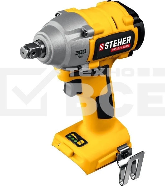 Гайковерт бесщеточный STEHER 20В, без АКБ, в коробке. CWB-300