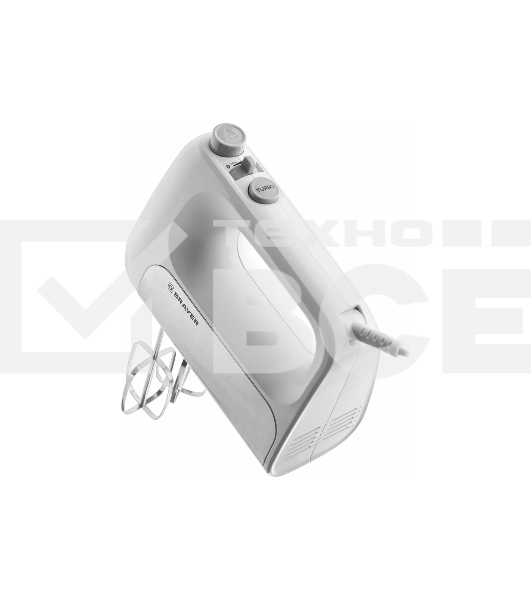 Миксер BRAYER BR1303, 500  Вт, корп.из нерж.стали, 5 режимов, 2 крюка, 2 венчика