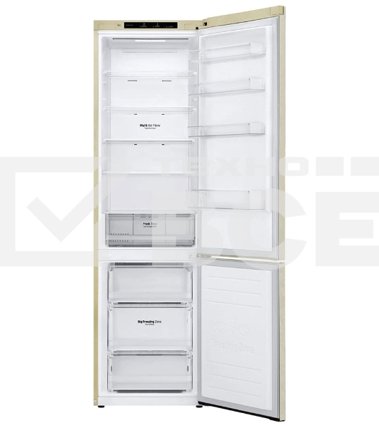 Холодильник LG GC-B509SECL бежевый двухкамерный инвертер 292/127л морозилка снизу, No Frost