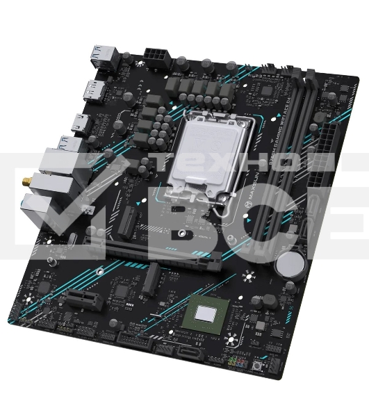 Материнская плата Maxsun B760M GAMING WIFI ACE D4, LGA 1700, Intel B760, 2xDDR4, 3xSATA, 2xM.2, 1xPCIe 4.0 x16, 1xPCIe x1, 1xHDMI, 1x1Gb LAN, 4xUSB-A 3.2 Gen 1, 2xUSB-A 2.0, 3x3.5 мм, 5.1, mATX