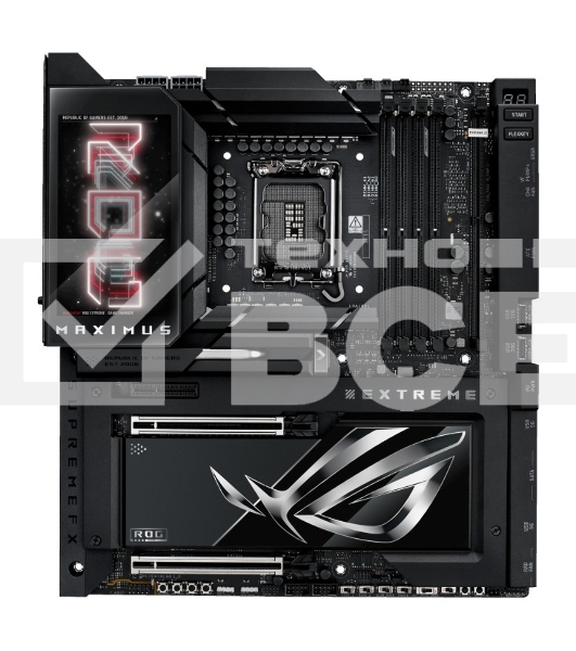 Материнская плата ASUS ROG MAXIMUS Z890 EXTREME, LGA 1851, Intel Z890, 4xDDR5, 4xSATA, 4xM.2, 1xPCI-E 5.0 x16, 1xPCI-E 5.0 x8, 1xHDMI, 2xUSB-C, 2x 10Gb LAN, 5xUSB-A 3.2 Gen 2, 1xUSB-C 3.2 Gen 2x2, 2xUSB-C Thunderbolt 5, 2x3.5 мм, 7.1, E-ATX