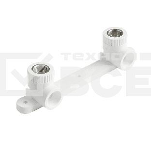 Планка монтажная с водорозетками полипропиленовая PRO AQUA PA280012P 25 х 1/2' ВР для смесителя белая PRO AQUA