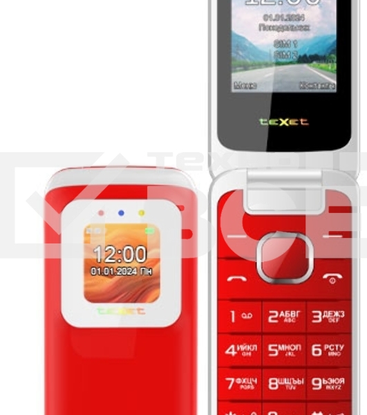 Мобильный телефон TeXet TM-325 гранатовый
