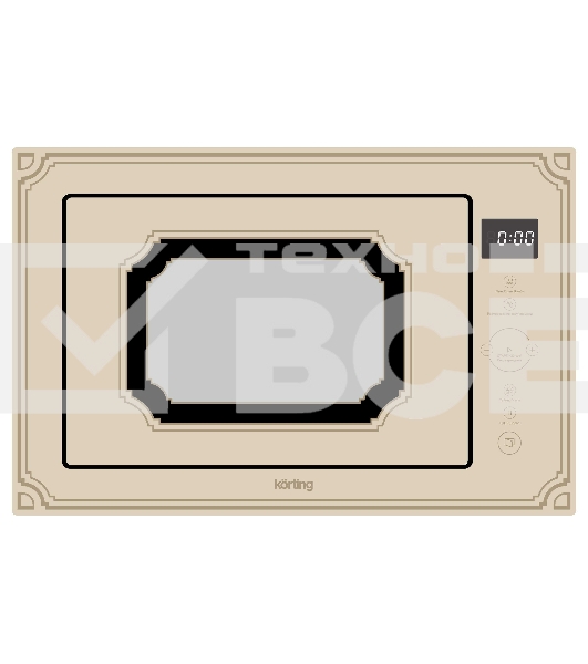 Микроволновая печь встраиваемая Korting KMI 825 RGB бежевый, 25 л, 900 Вт, переключатели - сенсор