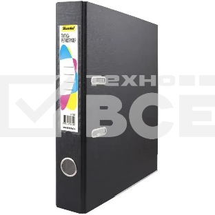 Папка-регистратор Silwerhof 2013467 A4 50мм, ПВХ/бумага черный, металлическая окантовка, сборная (упаковка: 2шт)