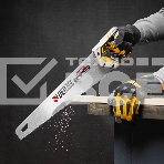 Ножовка по дереву Denzel 450 мм, 11 TPI, зуб 3D, металлопластиковая рукоятка, фото2