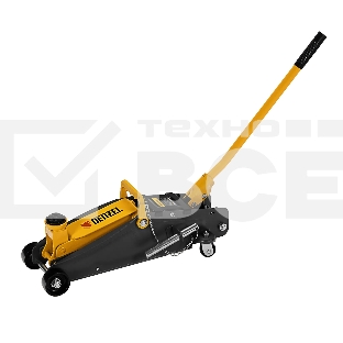 Домкрат гидравлический подкатной с фиксатором Denzel 2,8 т, 135-385 мм, в кейсе 51156