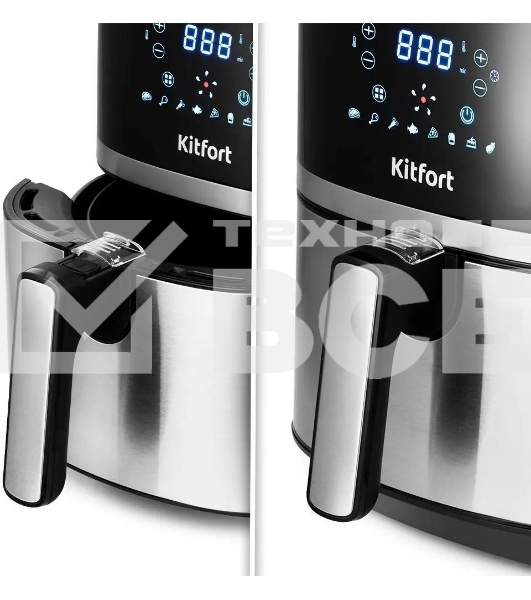 Аэрогриль Kitfort КТ-2221 черный/серебристый
