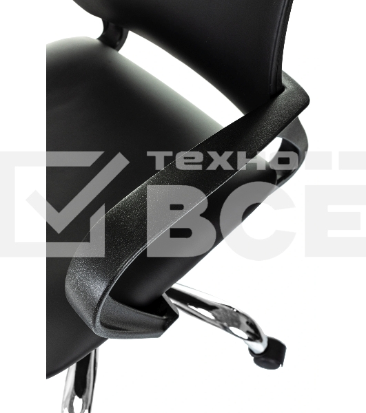 Кресло компьютерное Бюрократ CH-695NSL черный, экокожа, крестов. металл хром