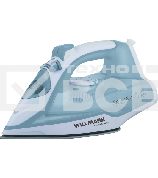 Утюг Willmark SI-2267CB (2200Вт, керам. подошва., 280 мл, ,самоочист.,пар удар, шнур 1,8м)бело-серый