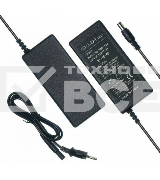 Блок питания для монитора и телевизора LCD 12V, 3.5A, 5.5x2.5mm OEM