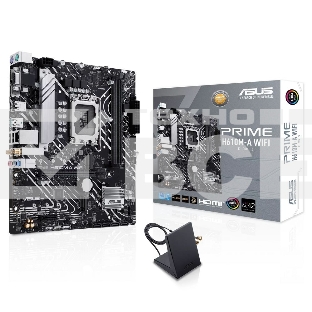 Материнская плата ASUS PRIME H610M-A WIFI, LGA 1700, Intel H610, 2xDDR5, 4xSATA, 2xM.2, 1xPCIe 4.0 x16, 1xDP, 1xHDMI, 1xVGA, 1x1Gb LAN, 1xUSB 3.2 Gen 2, 4xUSB 2.0, 3x3.5 мм, 7.1, mATX
