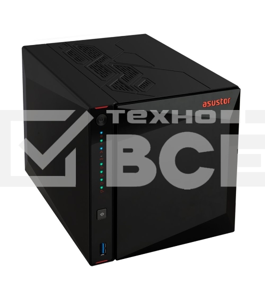 Сетевой накопитель ASUSTOR AS5404T 2-Bay NAS/Media player/Intel Celeron N5105 2.0GHz up to 2.9GHz, 4GB SO-DIMM DDR4, noHDD(HDD,SSD),/2x 2,5Gb (LAN)/3xUSB3.2,HDMI; 90IX01R1-BW3S40