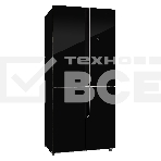 Холодильник Nordfrost RFQ 510 NFGB черный трехкамерный инвертер 286/141 л морозилка снизу, No Frost, Side by Side, фото 1