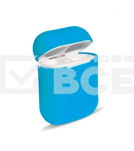 Силиконовый кейс для TWS наушников AirPods, голубой (SBECASE-001S-BU)