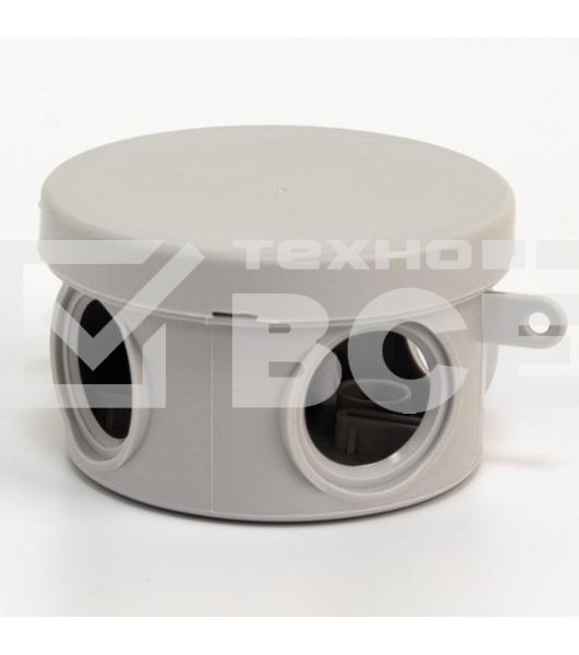 Коробка распределительная ОП 65х40мм 4 каб. вводов IP54 сер. (круг.) TOKOV ELECTRIC TKE-KR-65-40-C06