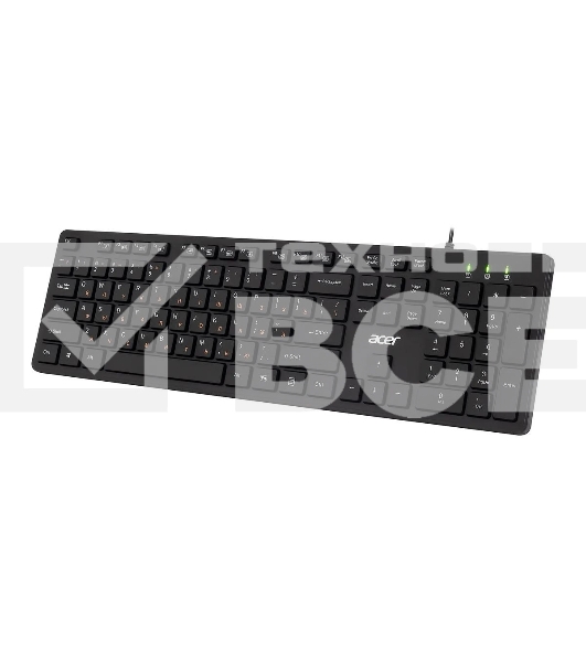 Клавиатура Acer OKW122 проводная, USB, черный