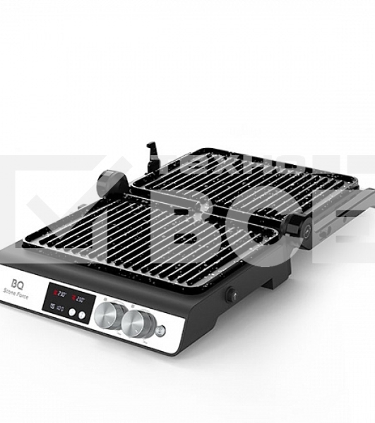 Электрический гриль BQ GR3002 Black-Steel. Мощность:2000 Вт /STONE Non-Stick Мраморное антипригарное покрытие / Съемные панели легкая очистка / 3 в 1 гриль, барбекю, духовка / ГРИЛЬ жарьте стейки и бифштексы ребрышки и крылышки / БАРБЕКЮ обжаривайте ломти