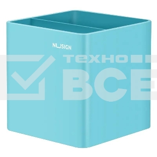 Подставка Deli ENS011blue Nusign 2отд. для письменных принадлежностей 84х84х86мм синий пластик
