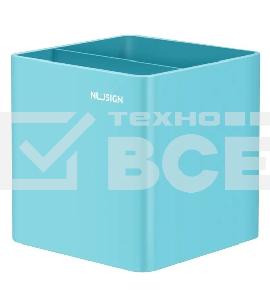 Подставка Deli ENS011blue Nusign 2отд. для письменных принадлежностей 84х84х86мм синий пластик