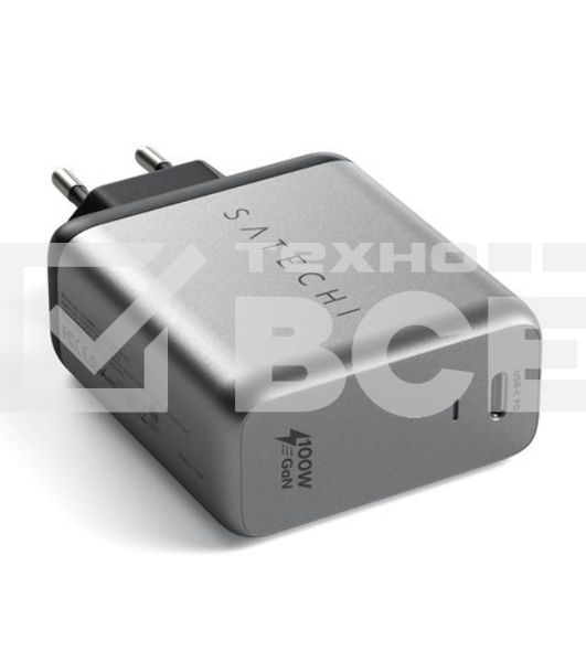 Сетевое зарядное устройство Satechi ST-UC100WSM-EU Charger 100W с технологией GaN Power, серый космос