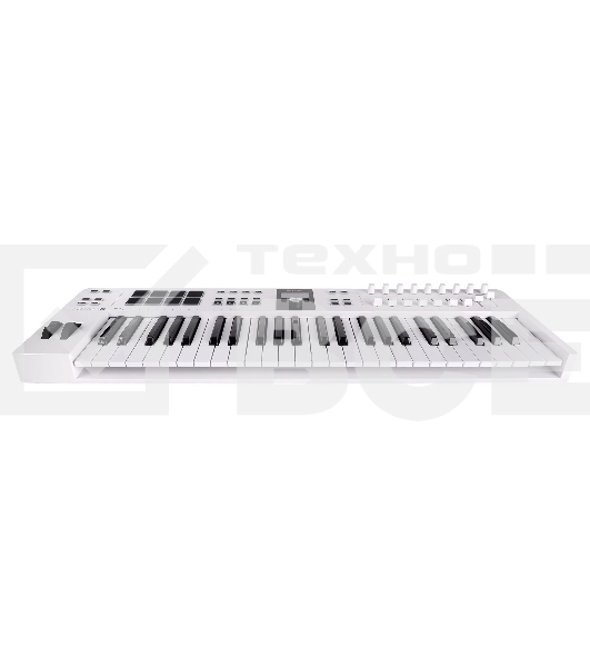 Клавиатура MIDI [231521] Arturia [KeyLab Essential 49 mk3 White] 49 клавиш, LCD дисплей, 9 энкодеров, 8 пэдов, 9 фейдеров, 12 кнопок управления, колеса высоты тона и модуляции, 1/4