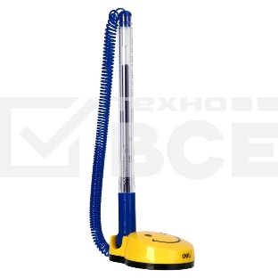 Ручка гелевая Deli E6793blue, d=0.5мм, синие чернила, на подставке сменный стержень, линия 0.35мм