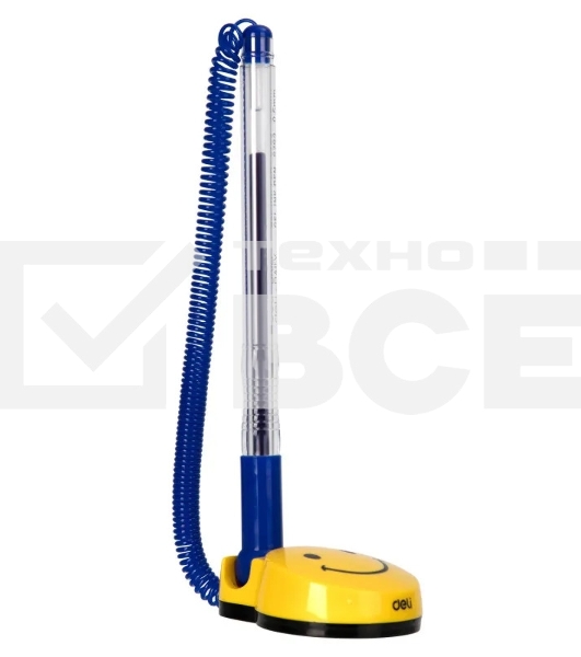 Ручка гелевая Deli E6793blue, d=0.5мм, синие чернила, на подставке сменный стержень, линия 0.35мм